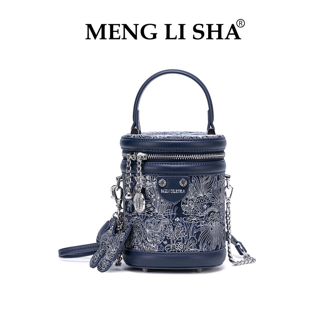 2025 MENG LI SHA New Summer Light Luxury Niche High-End Large-Capacity One-Shoulder Crossbody Bucket Bag Commuter Handbag