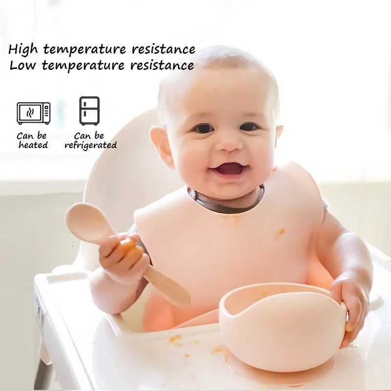 22colors! 1set Silicone Baby Feeding Bowl Set Baby Learning Dishes Suction Bowl Set with Non-Slip Wooden Spoon X250806