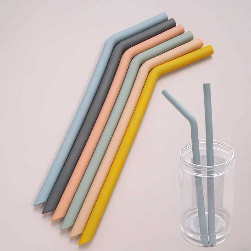 Customized Baby Accessories Reusable Silicone Straws Food Grade Flexible Bent Straight Drinking For Cup Straws Baby Stuff X250806