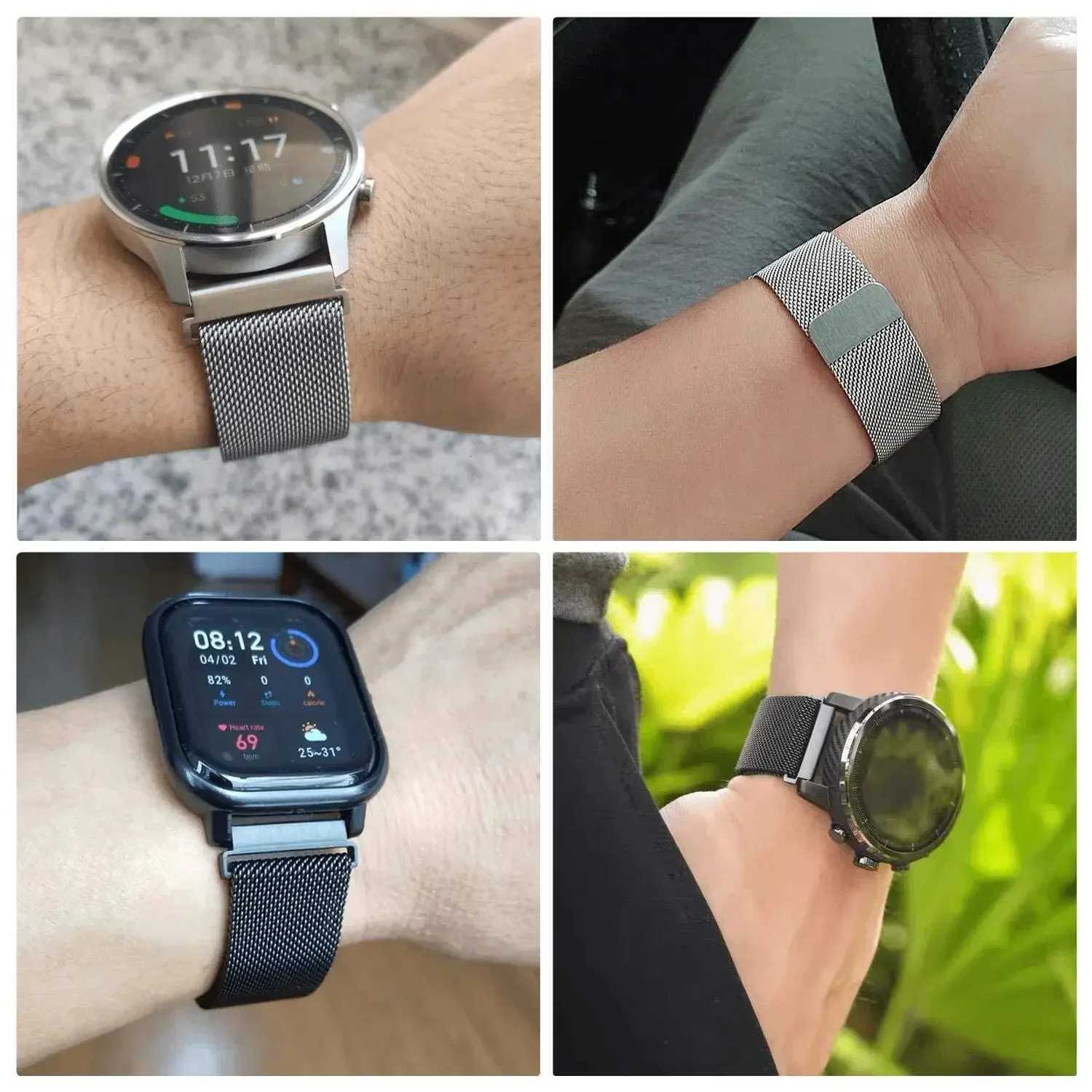 Magnetic Loop Strap for Amazfit GTS 2/GTS 2 Mini/2e/Stratos 3/GTR 3 Pro/GTR2/Metal Bracelet Band Correa Amazfit Bip U Pro W250806