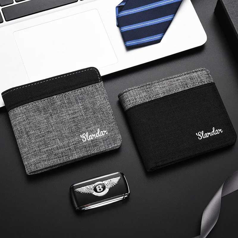 Mens Short Canvas Wallet Student Ultra-Thin Niche Wallet Simple and Can Hold Drivers License Mens WalletXJ250806