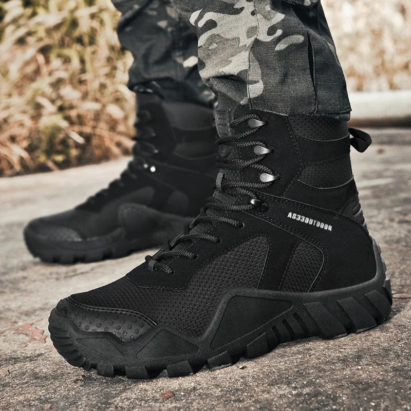 Men Tactical Boots Lace Up Waterproof Climbing Hiking Shoes Motorcycle Training Army High Quality Hunting Unisex Desert Boot 250801
