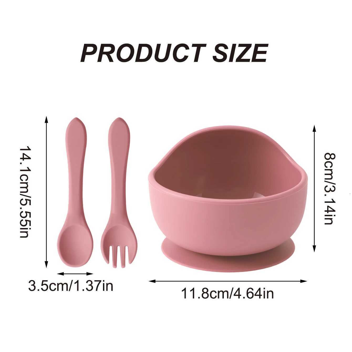 3PCS Silicone Baby Feeding Set Suction Bowl BPA Free Spoon Fork Toddler Learning Dishes Self Feeding Childrens Tableware X250806