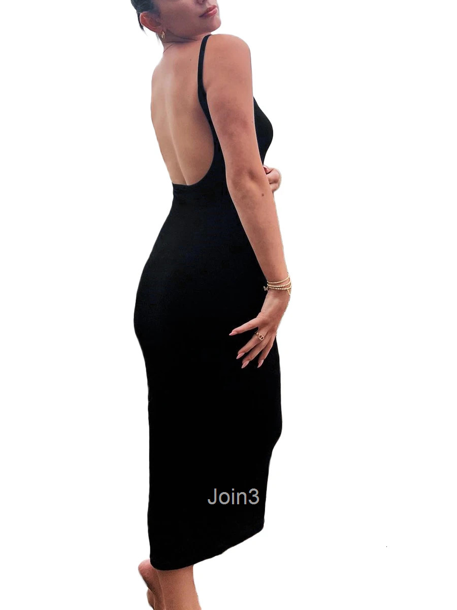 Women Backless Maxi Dress Sleeveless Bodycon Sexy Open Back Cutout Long Dresses Elegant Cocktail Party Tank Dress