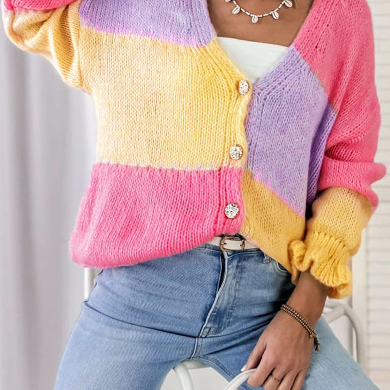 new Free delivery designer sweater for women Comfortable loose round neck sweater with soft and sticky knit top