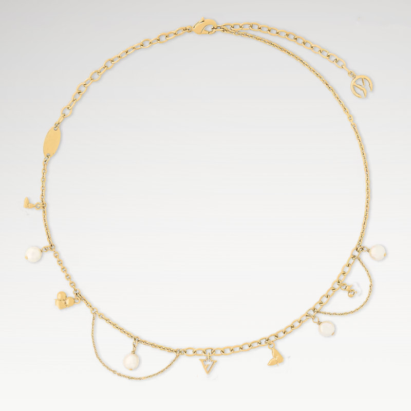 With BOX New Designer Pendant Necklaces Jewelry White Pearl 18K Gold Plated Luxury Necklace Choker For Women Birthday Party jewelry