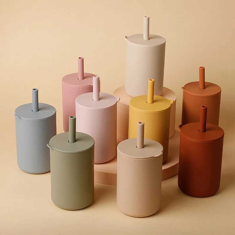 ute Baby Feeding Straw Cup Baby Cartoon Learning Feeding Cup Food Grade Silicone Toddler Water Bottle Tableware BPA Free X250806