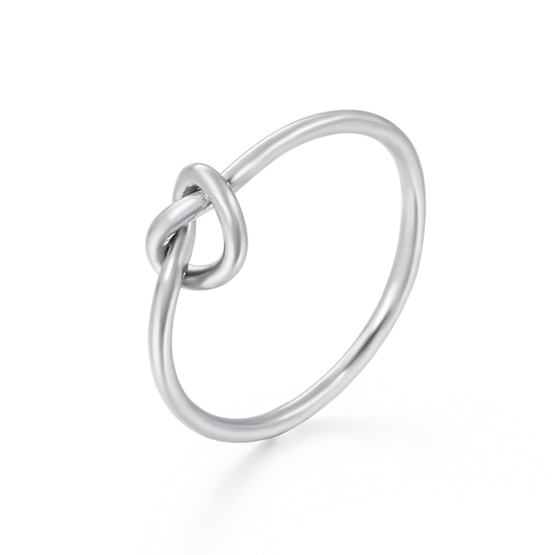 A Small Fashion Creative Design Sense of Stainless Steel Love Knot Simple Multi-match Ring for Women Designer Jewelry Wholesales Drop ship