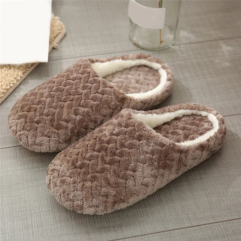 Indoor Cotton Slippers with Soft Sole Silent Faux Suede Slippers Women and Men Anti Slip Wooden Floor Home Cotton Shoes 250731