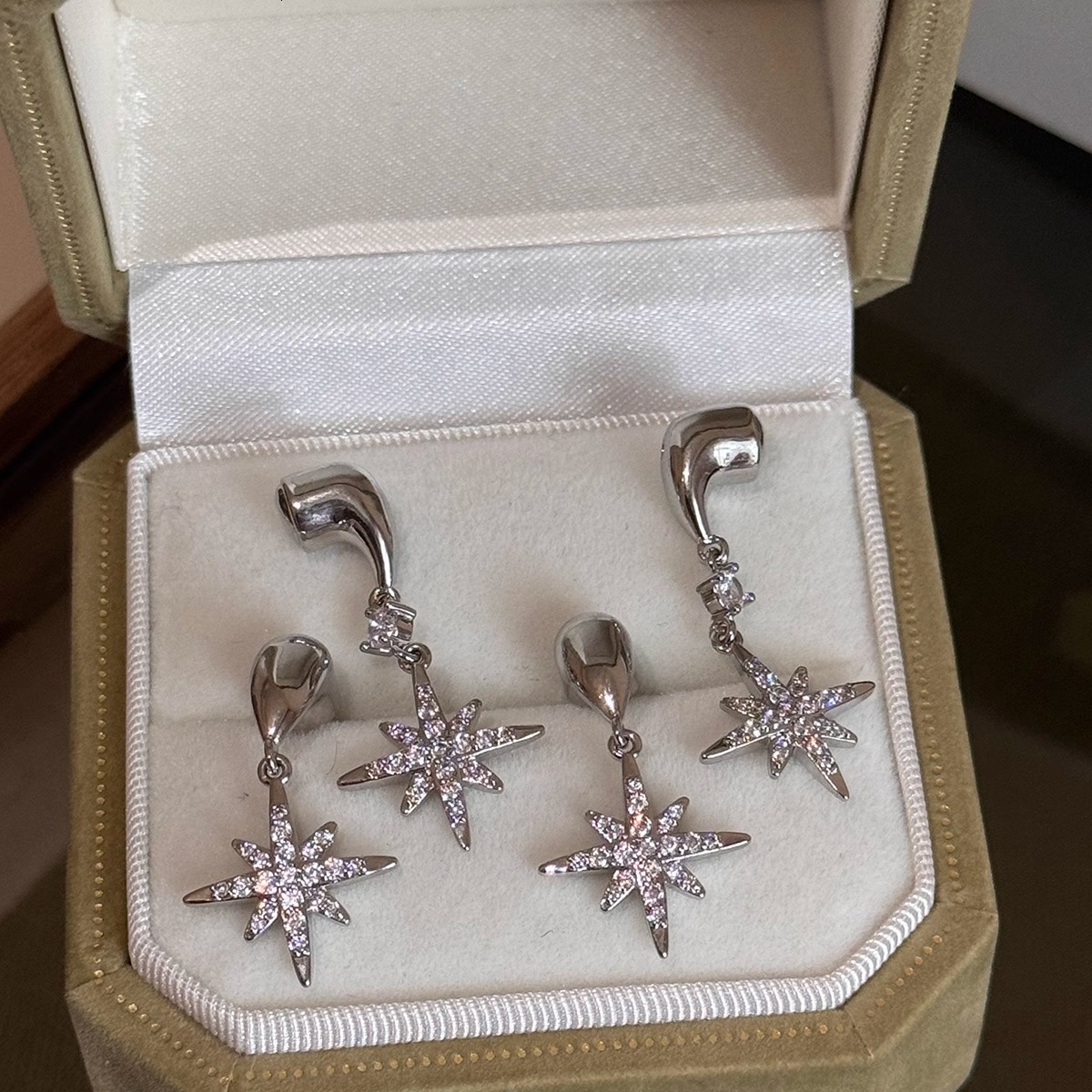 Y2K Sweet And Cool Spicy Girl Zircon Octagonal Star Earrings, Free Shipping, Designer Women's Luxury Jewelry, Personalized Rhinestone Fashion Acc