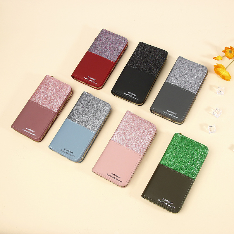 New Women's Korean Style Large Capacity Patchwork Long Wallet for Women Students