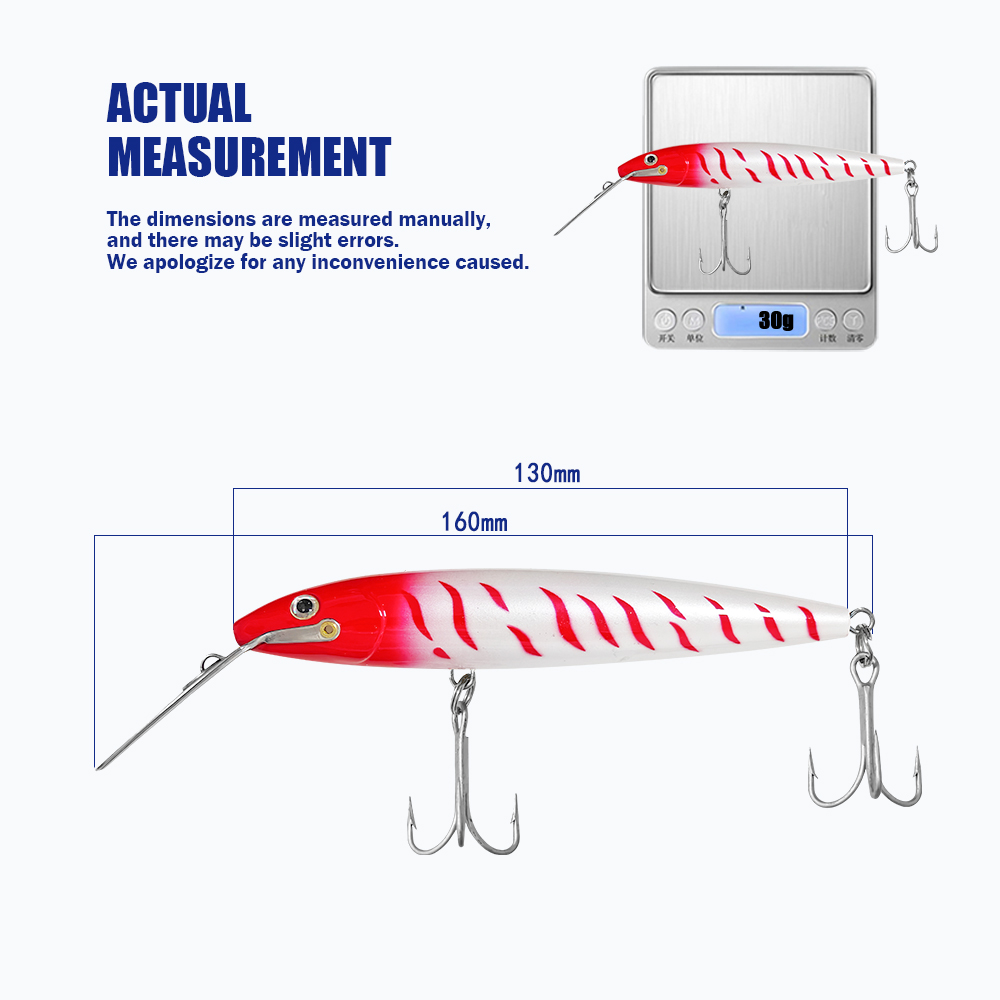 Seasky YD135 30g Trolling Minnow Bait - Durable ABS Material for Deep Water Tuna & Bass Angling