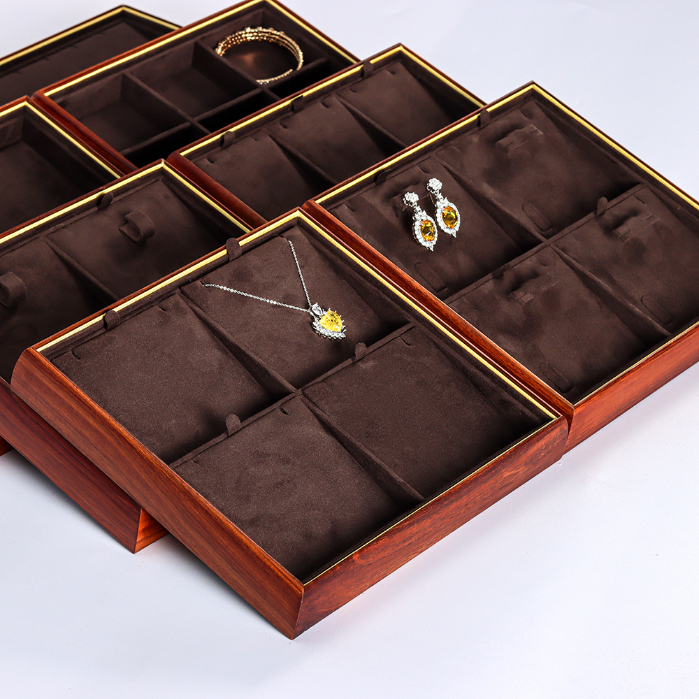 Foshan HLB Customizable Wood Jewelry Tray - Elegant Display for Organizing Accessories