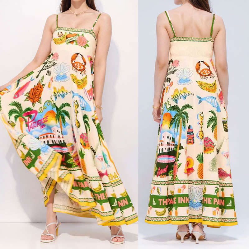 New Year Women's Fashion Sexy Strap Crow Print Dress For Women B5