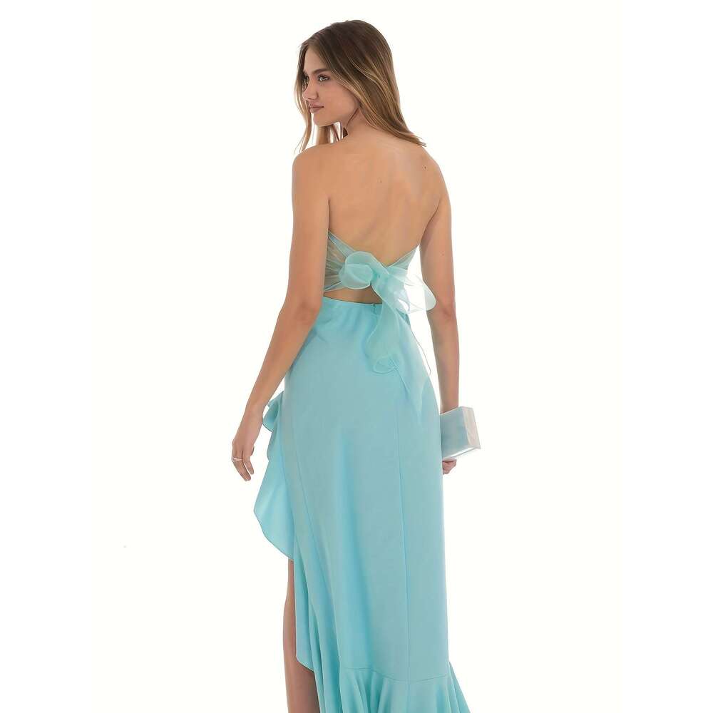Women's Elegant Strapless One-Shoulder Mermaid-like fishtail party dress - Evening Gown, hine Washable Formal Events & Everyday Outfits, Spring S