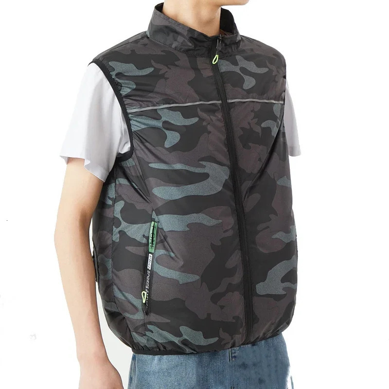 Mens Ice Vest Fan Air Conditioner Clothes Cool Vest Sport USB Rechargeable Cooling Vest Workers Summer Camping Fishing Overalls 250805