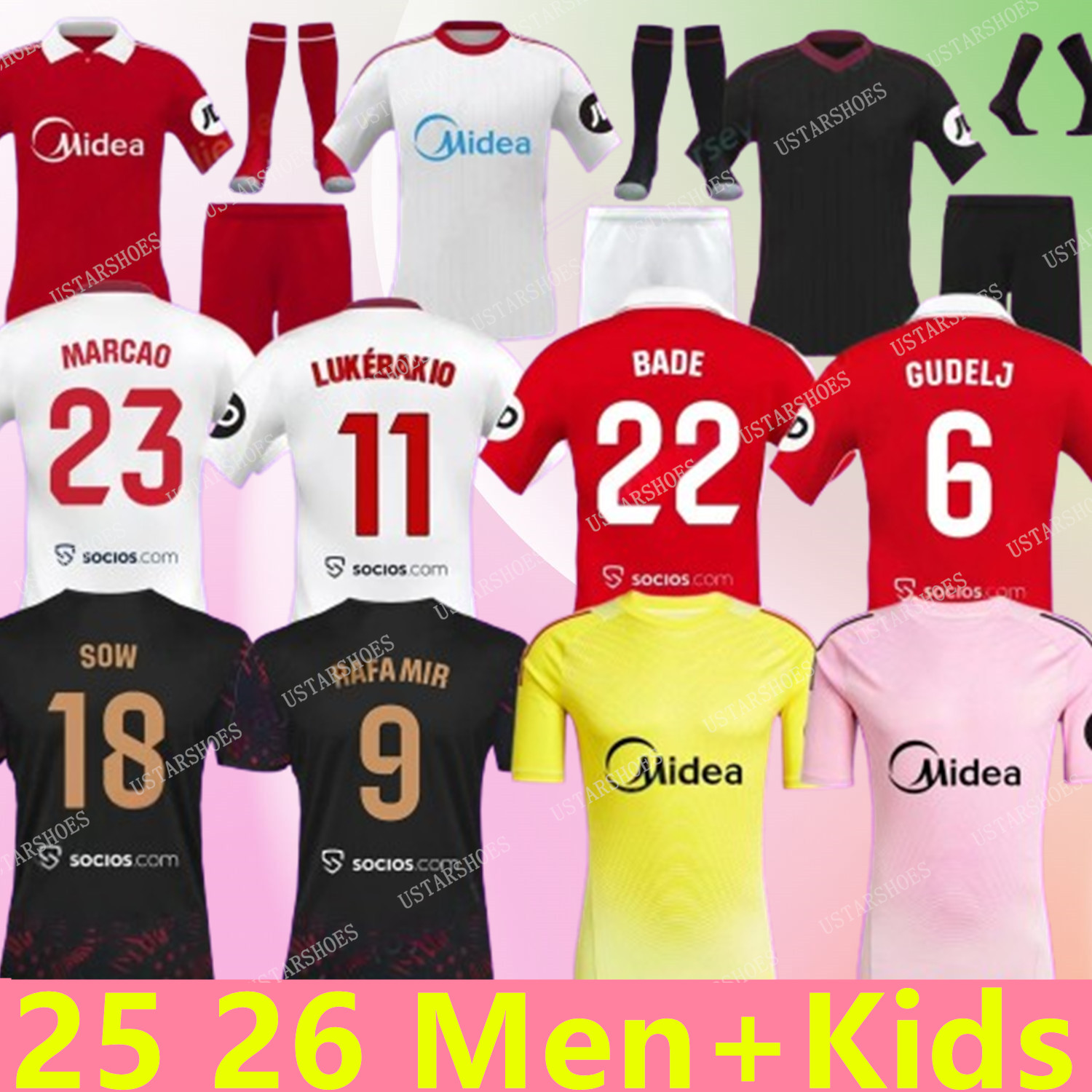Seville FC 25 26 Sevillas soccer jerseys final L.OCAMPOS SUSO JONG Maillot GUDELJ K.REKIK TECATITO MUNIR RAFA men kids kit 2025 2026football shirt boy sets home away 3rd