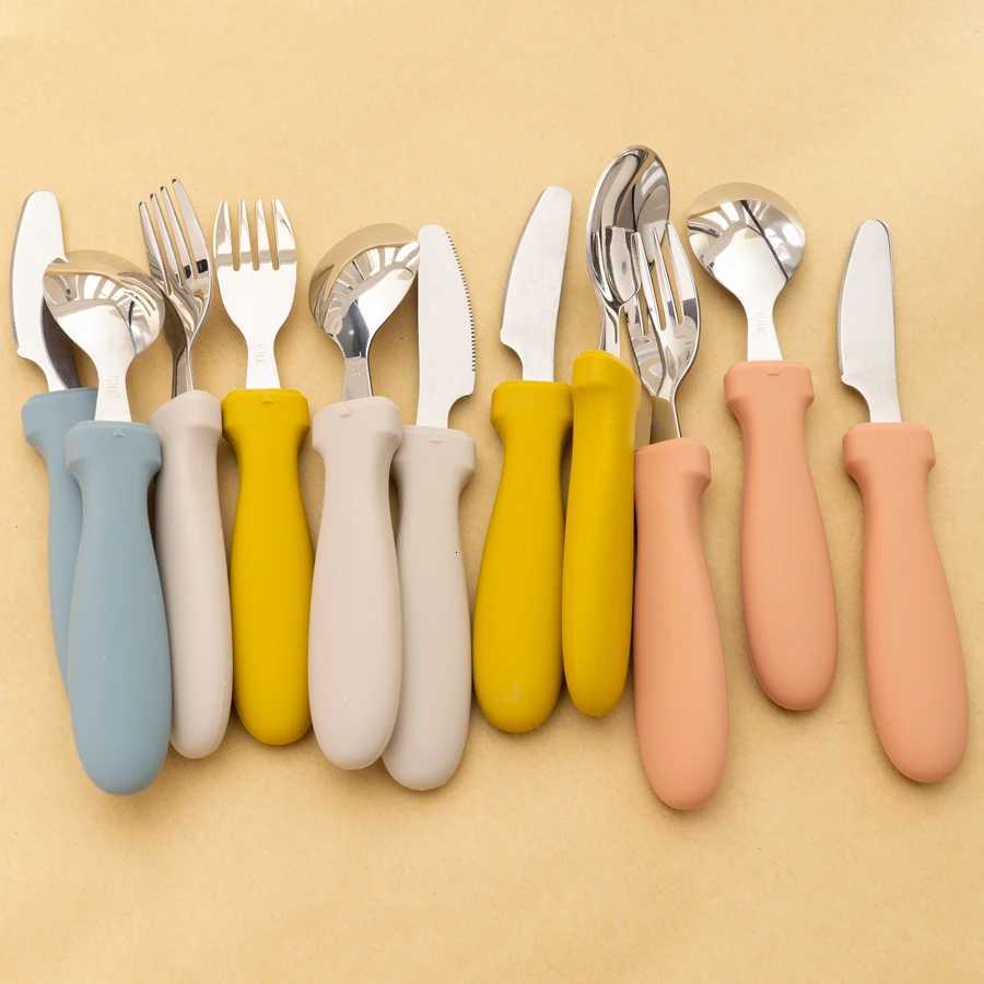 BPA Free Silicone Childrens Tableware Baby Feeding Dishes Plate With Sucker Bowl Infant Training Knife Fork Spoon Baby Stuff X250806