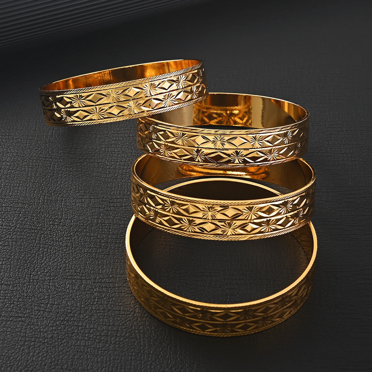 Gold Plated Width 14MM Bangle Men Bride Wedding Bracelet Africa Ethiopian Arab Jewelry Charm Party Gifts #050 250805
