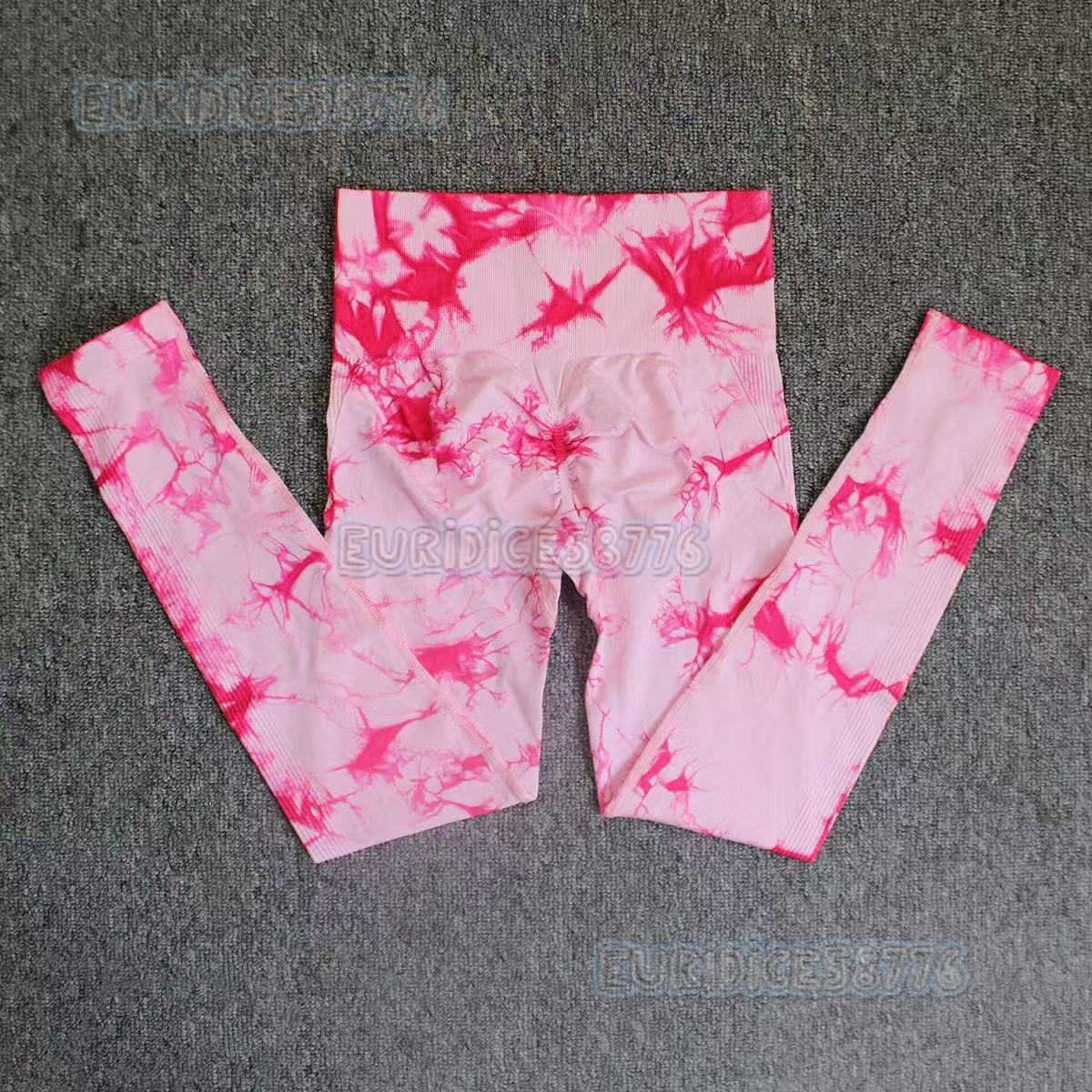 Plus Size Tie-dye Sports Fitness Pants for Women High Waist Peach Hip Lift Outdoor Jacquard Running Yoga Pants Slim Fit H250806