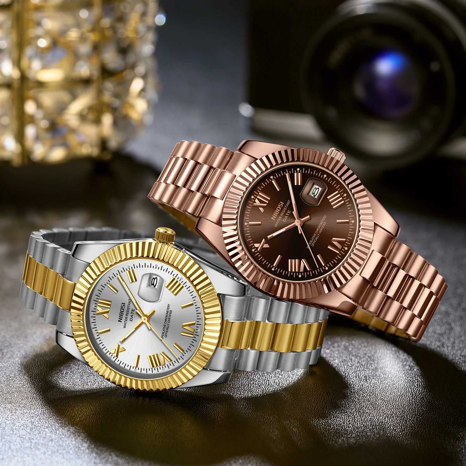 NIBOSI Luxury Men Auto Date Miyota Quartz Men Top Brand Fashion Wrist Waterproof Steel Male Clocks Reloj Hombre W250806