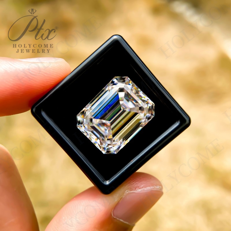 Lab Grown Moissanite Gemstone Emerald Cut Loose Diamond Stone VVS1 D White Beads Jewelry Making Engagement Wedding Charms DIY Materials