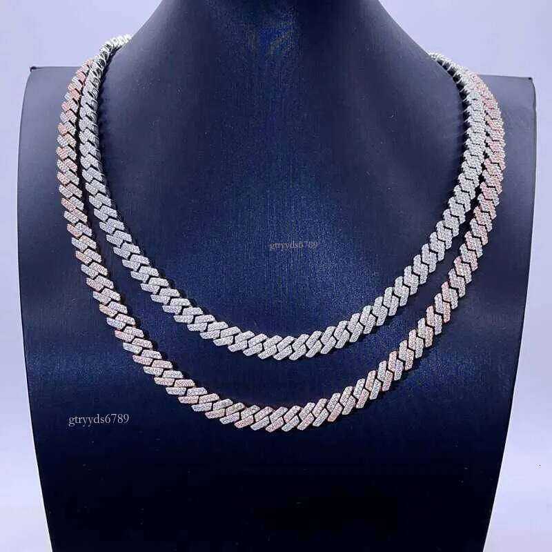 necklace moissanite chain infinity pendantHip Hop Iced Out Men Fashion Rapper Jewelry Vvs Moissanite Cuban Link Chain