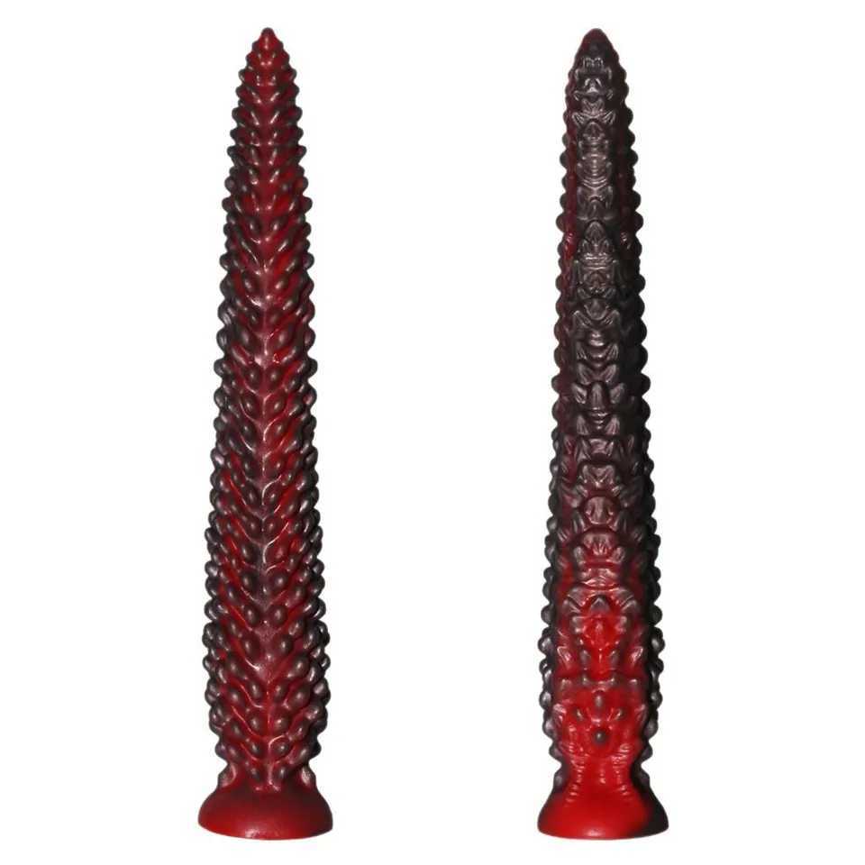 New Alien Tentacle Anal Plug Long Thick Dildo Spiral Silicone Large Butt Plug Suction Cup Anal Toy Dilator Adult Toy for Men and Women XJ250806