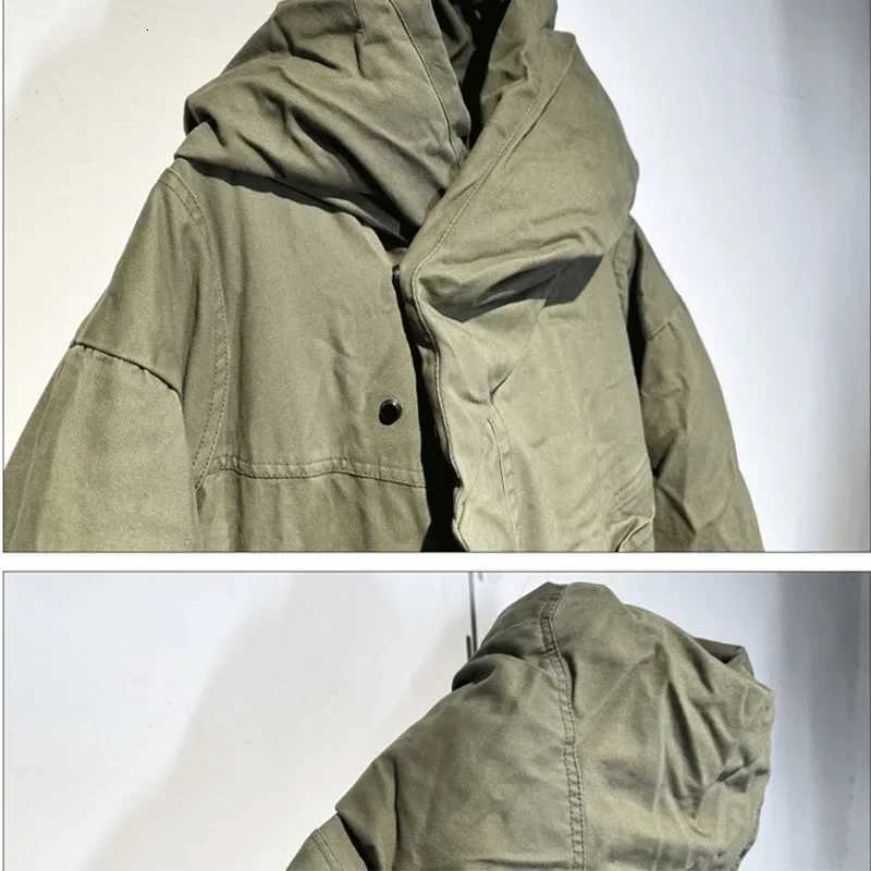 Men Wizard Hat Thickened Warm Down Jackets Mid Length Down Coat Male W250806