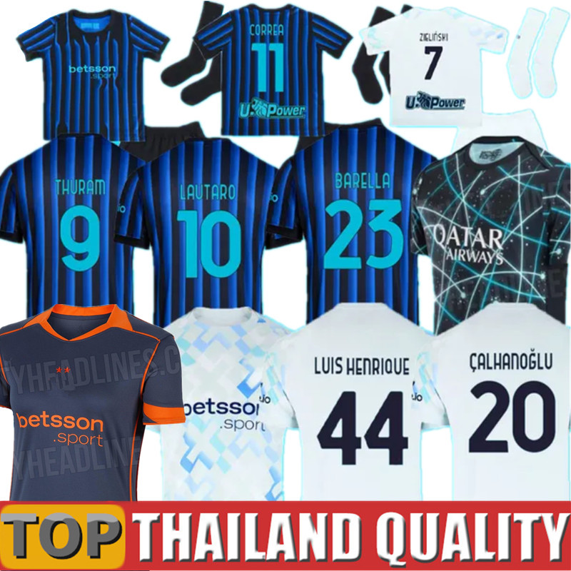 25 26 Maglia LAUTARO final Soccer Jerseys INTER BARELLA MILANS LUIS Henrique FRATTESI THURAM Sucic CALHANOGLU Football Shirt 2025 2026 Rossi Special Men Kids kit