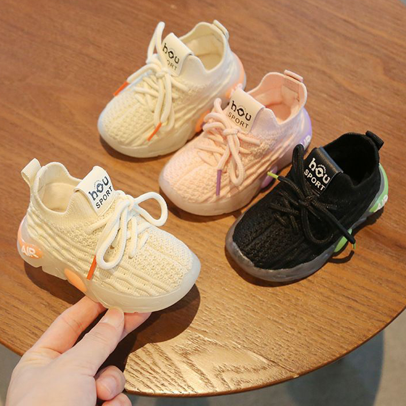 Kids Shoes Fashion Design Soft Breathable Running Knitting Infant Baby Casual Mesh Cutefeet Sports Boy Girl Lightweight Toddler Shoes Sizes US0.5C-US1