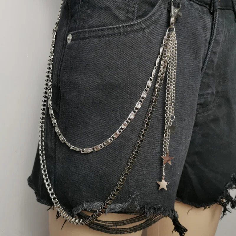 Punk Keys Chain for pants women men Cross keychain clip on chains pants belts punk jeans Rock Hip Hop jewelry 250806