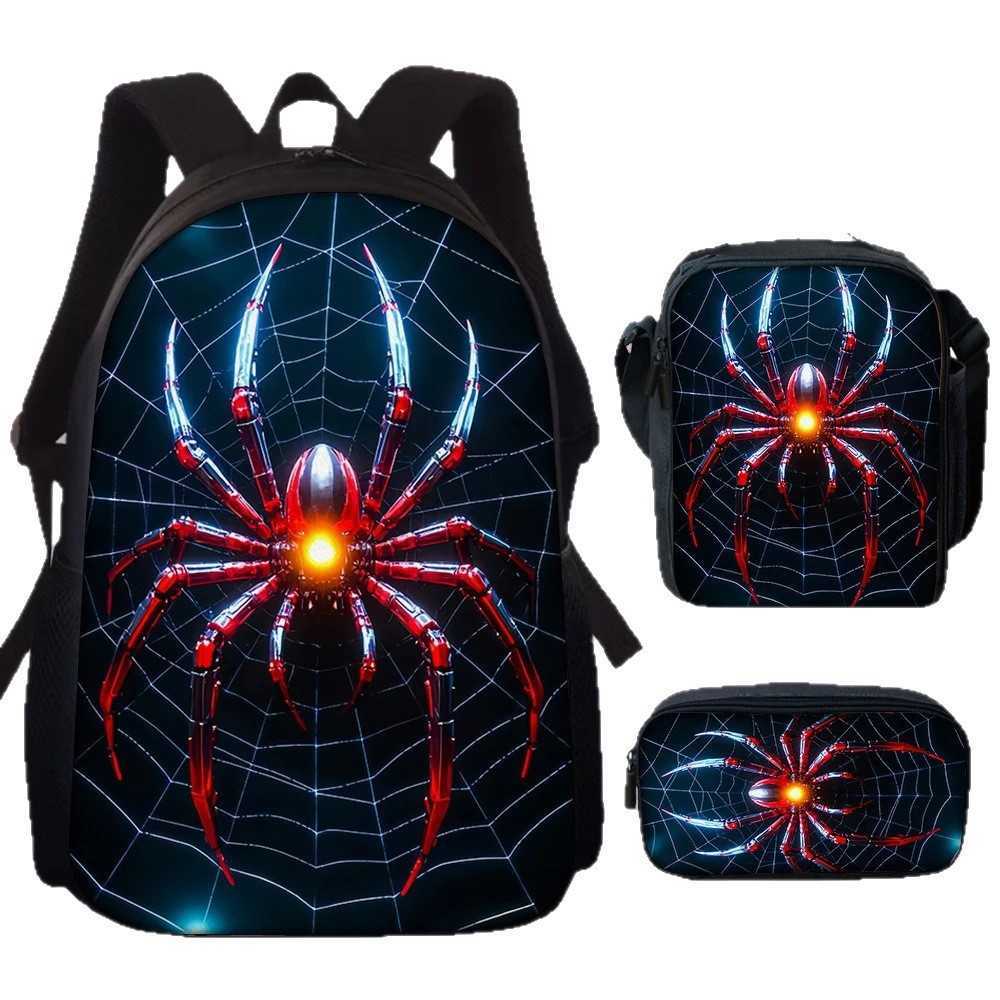 Printed Backpack Primary and Secondary School Students Schoolbag Large Capacity Backpack Shoulder Bag Pencil Case Three-piece Set 250815