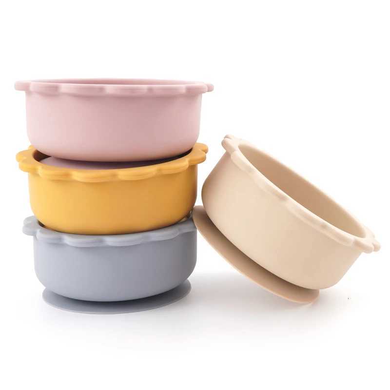 Mother Kids Silicone Cookware Feeding Solid Food Sucker Bowl For Babies Toddler Dishes Plate Training Childrens Tableware X250806