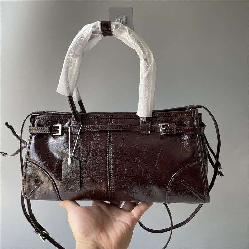 Designer Bag Tote Shoulder Bag Niche Cowhide Handbag New Luxury Top Layer Oil Wax Genuine Leather Versatile For Women