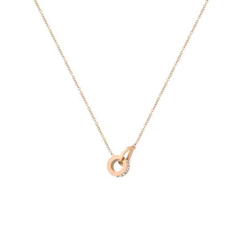 Geometry Love Woman Necklace D Letter Hanging Circle Crystal Pendant Necklace for Women Stainless Steel Jewelry Wholesale Y250805