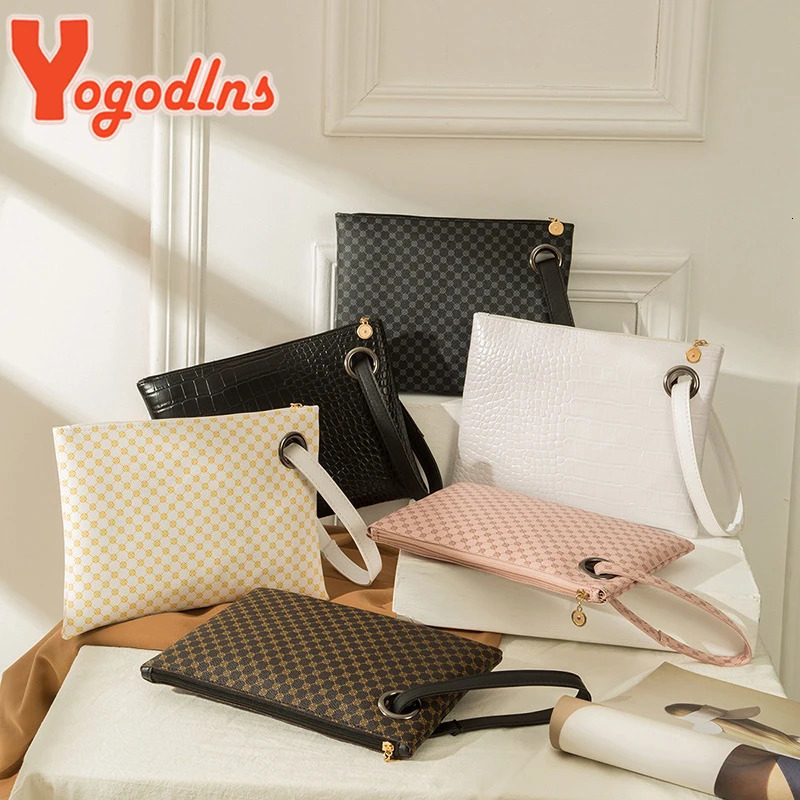 Yogodlns Women Wristlet Bag PU Leather Envelope Bag Shopping Traveling Portable Purse Clutch Wallet Ladies Pattern HandBag 250804