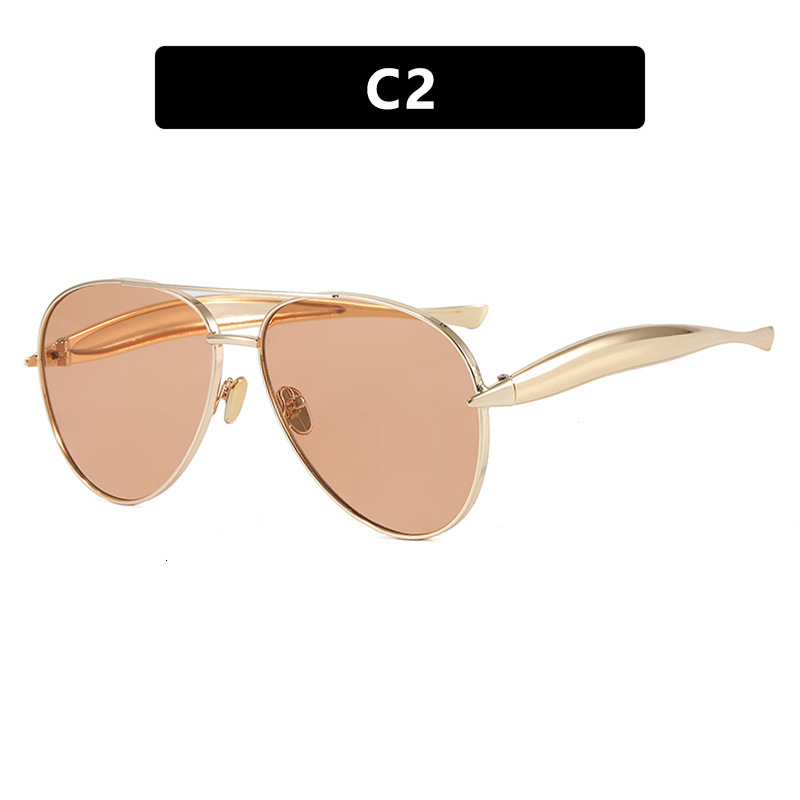 Free Shipping 2025 New Designer Sunglasses Metal Retro Plain Sunglasses High-end Feel Women Street Style Trendy Sunglasses