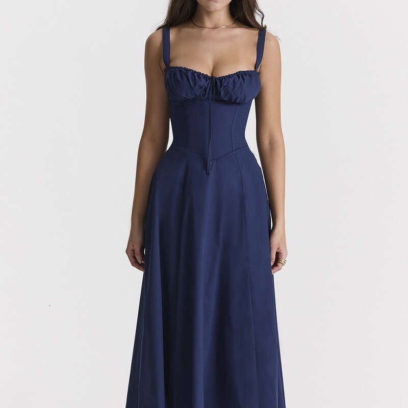 Women's New Printed Waist-Cinching Sleeveless Camisole Sexy Dress B5