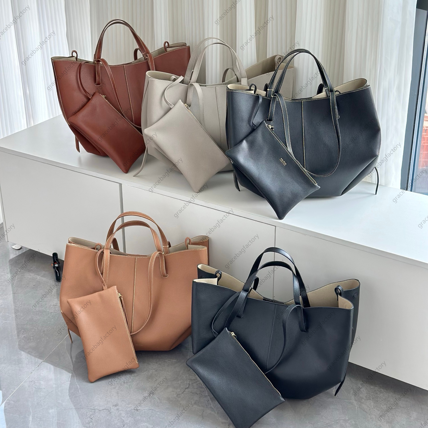 Designer Bag Cyme Bag Mini Tonca Textured Duo Shoulder Camel Numero Un Nano Ma Tote bags Women Cross Body Bags Lady Handbag Leather Bag