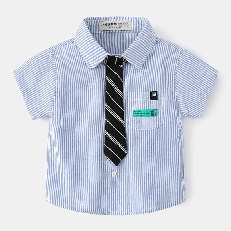 4-5 Years Old Boys Short Sleeve Shirt Summer Polo Shirts for Kids School Uniform Childrens Lapel Cotton White Shirt Toddler Blouse Baby Outfit X250806