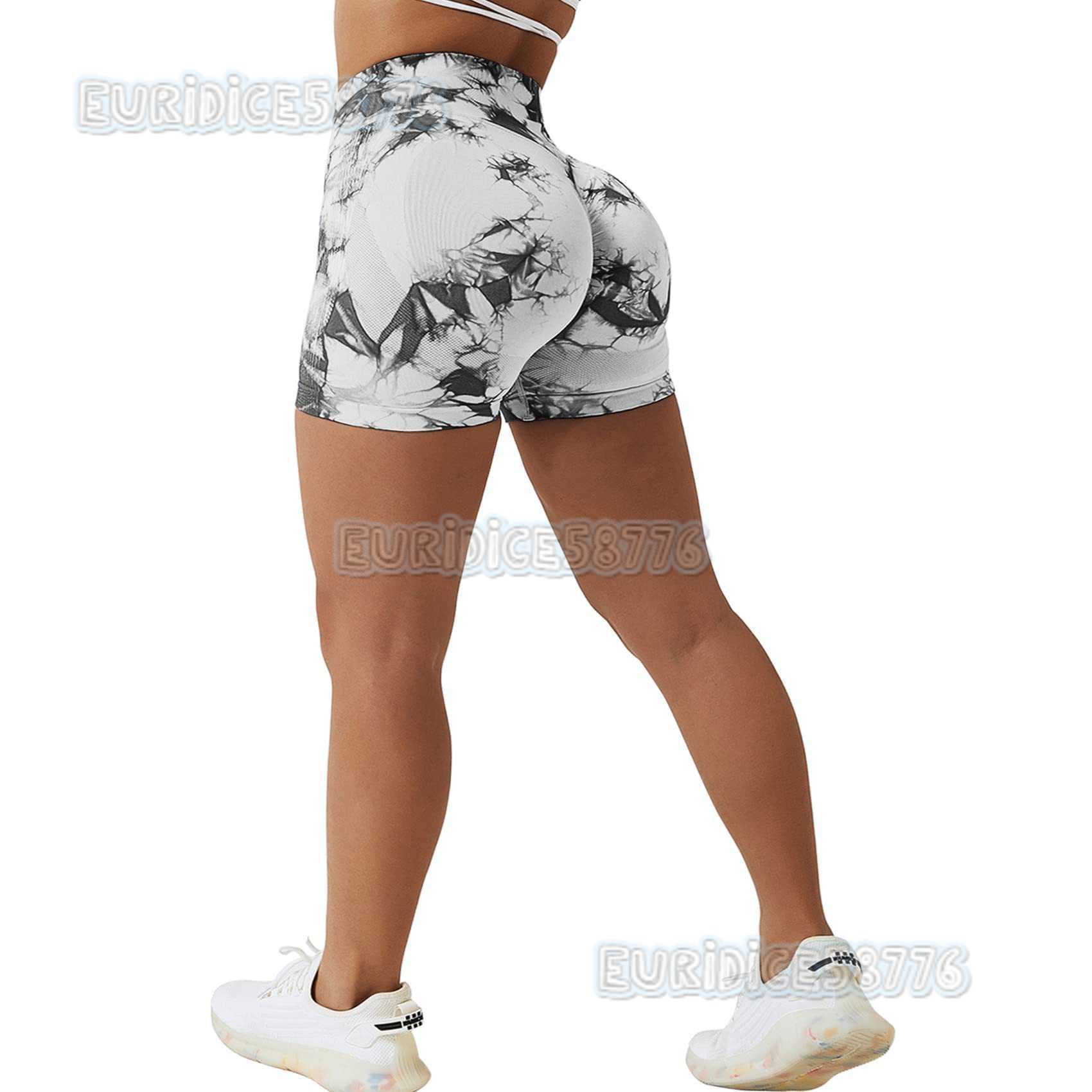 Seamless Tie-dye Yoga Pants High Waist Peach Butt Leggings High Elasticity Fitness Shorts H250806