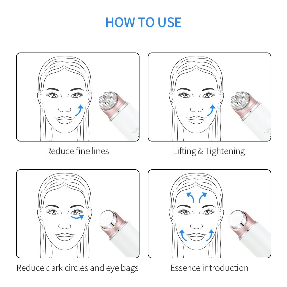 Mini EMS Eye Massager ION Heat Eye Massager Anti Wrinkle LED Light Pon Skin Rejuvenation Beauty Device 250729