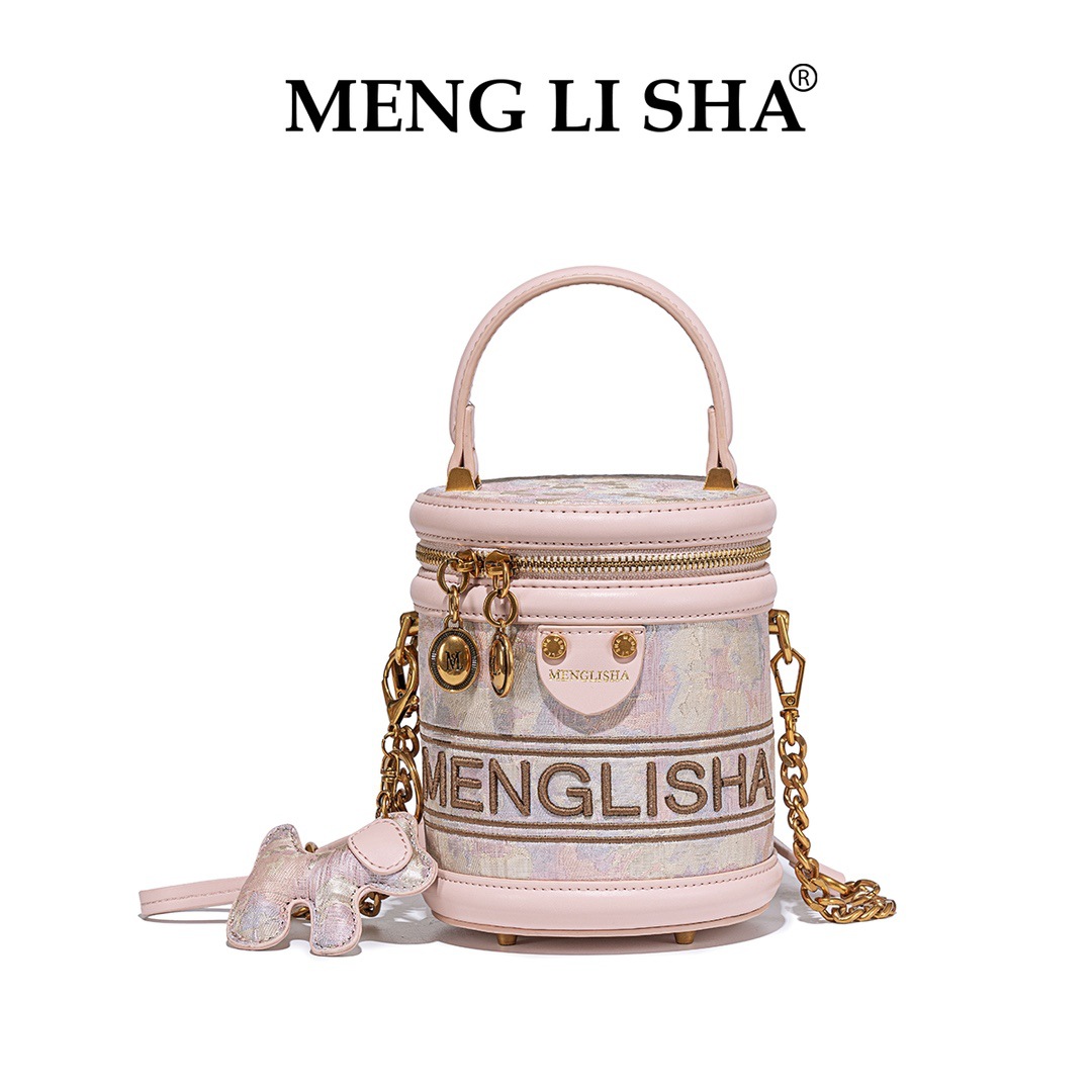 2025 MENG LI SHA New Summer Light Luxury Niche High-End Large-Capacity One-Shoulder Crossbody Bucket Bag Commuter Handbag