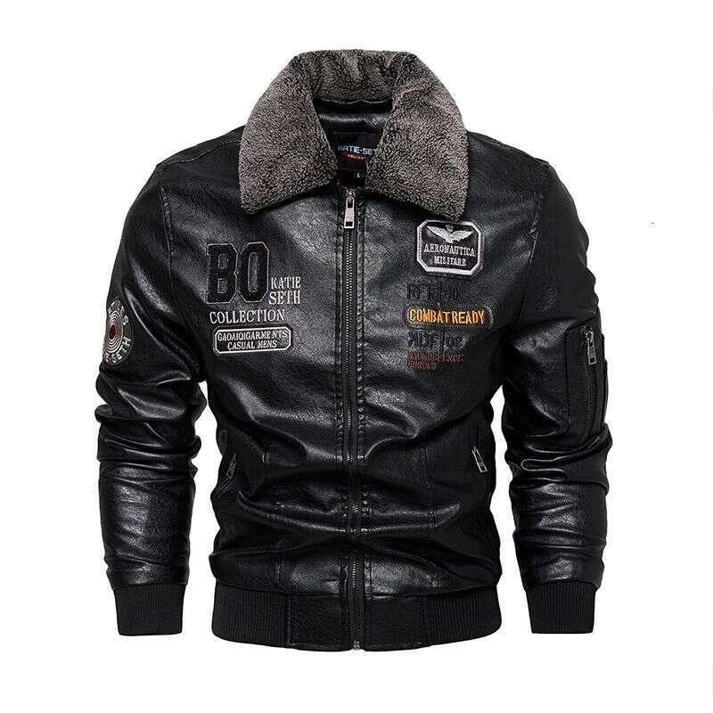 Men's jacket coat New Pu Motorcycle Suit Fleece Leather Jacket Men's