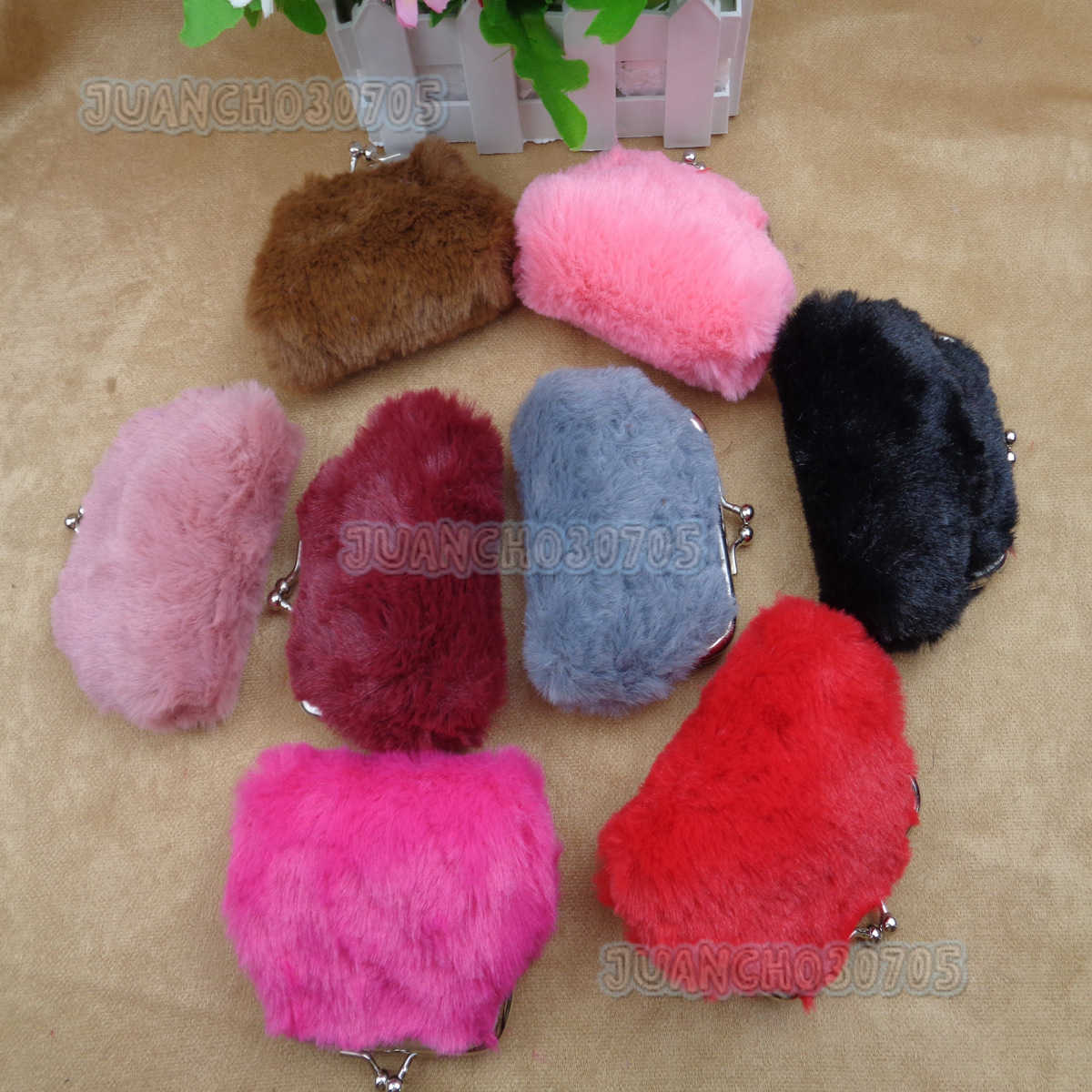 New Fluffy Coin Purse Mini Plush Coin Fluffy Clip Coin Purse H250806
