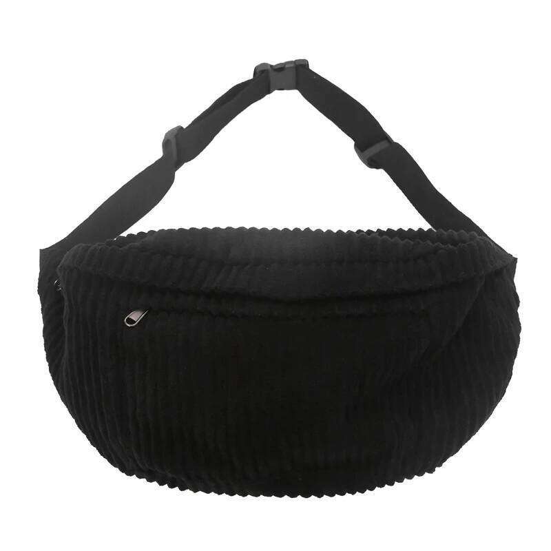 OLOEY Large Capacity Corduroy Women Casual Fanny Pack Academic Style Chest Unisex Shoulder Crossbody Waist Belt Bag