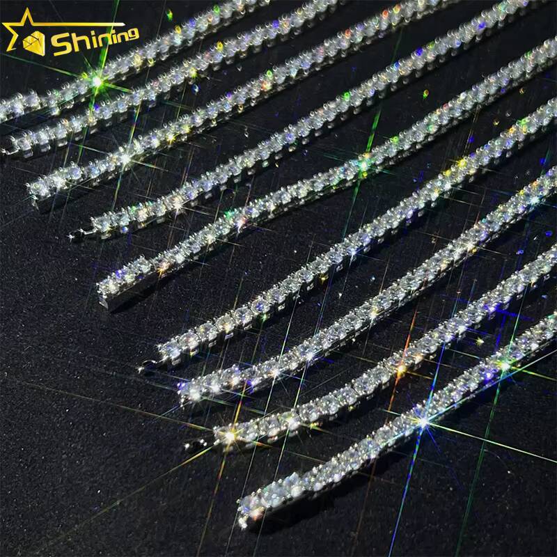 Moissanite Tennis Chain Wholesale Price Factory Outlet 14K Gold Plated High Quality Fine Jewelry Necklace braceletfine Jewelry nec