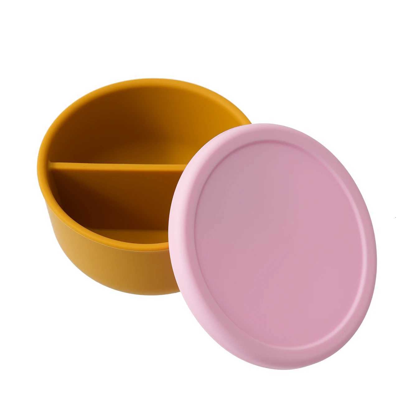 1PCS Baby Silicone Training Bowl| 2-Compartment Feeding Tableware Portable Design| Shower Gift Travel Use Baby Accessories X250806