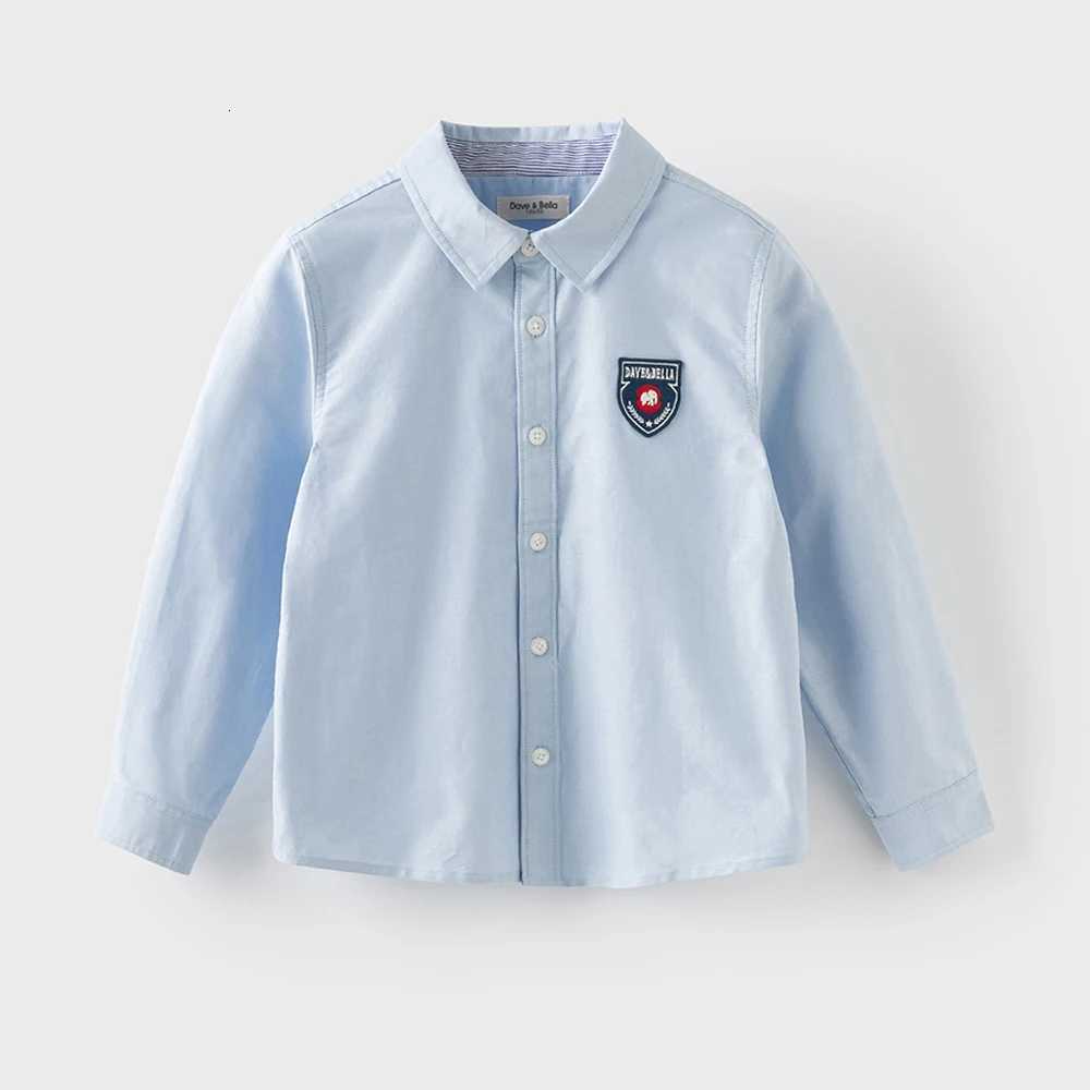 Dave Bella Boys Long Sleeve Shirt Autumn Spring Cotton Blouse for Children Birthday Party Formal Shirt Kids Clothes DK 3252972 X250806